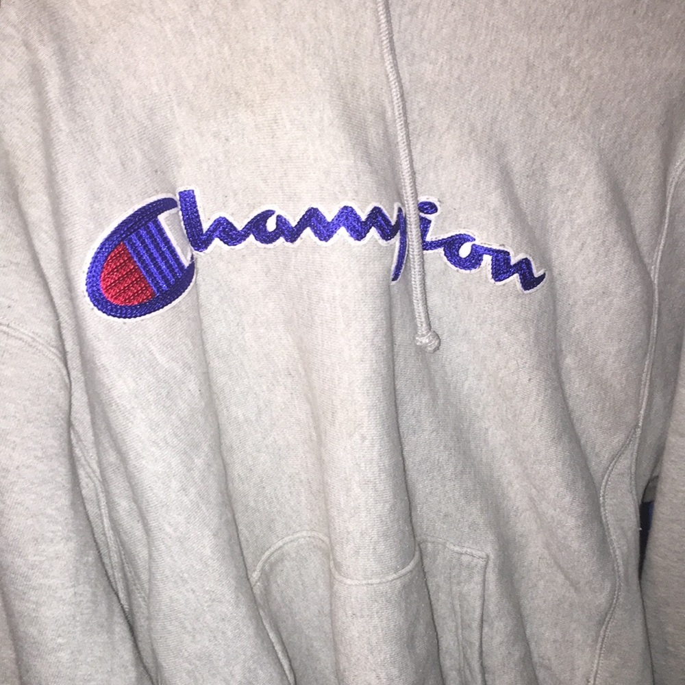 GREY CHAMPION HOODIE